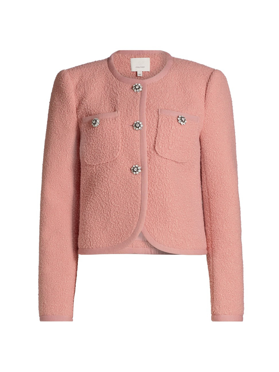 Women's Junia Teddy-Bouclé Crewneck Jacket - Quartz - Size 6 | Saks Fifth Avenue