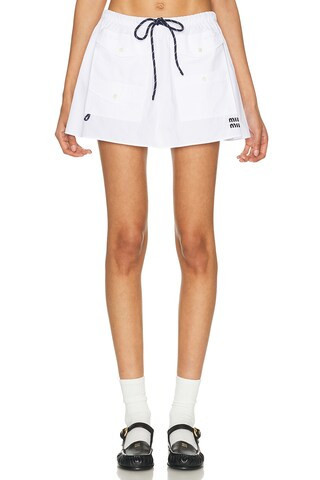 Miu Miu Cargo Mini Skirt in White | FWRD 