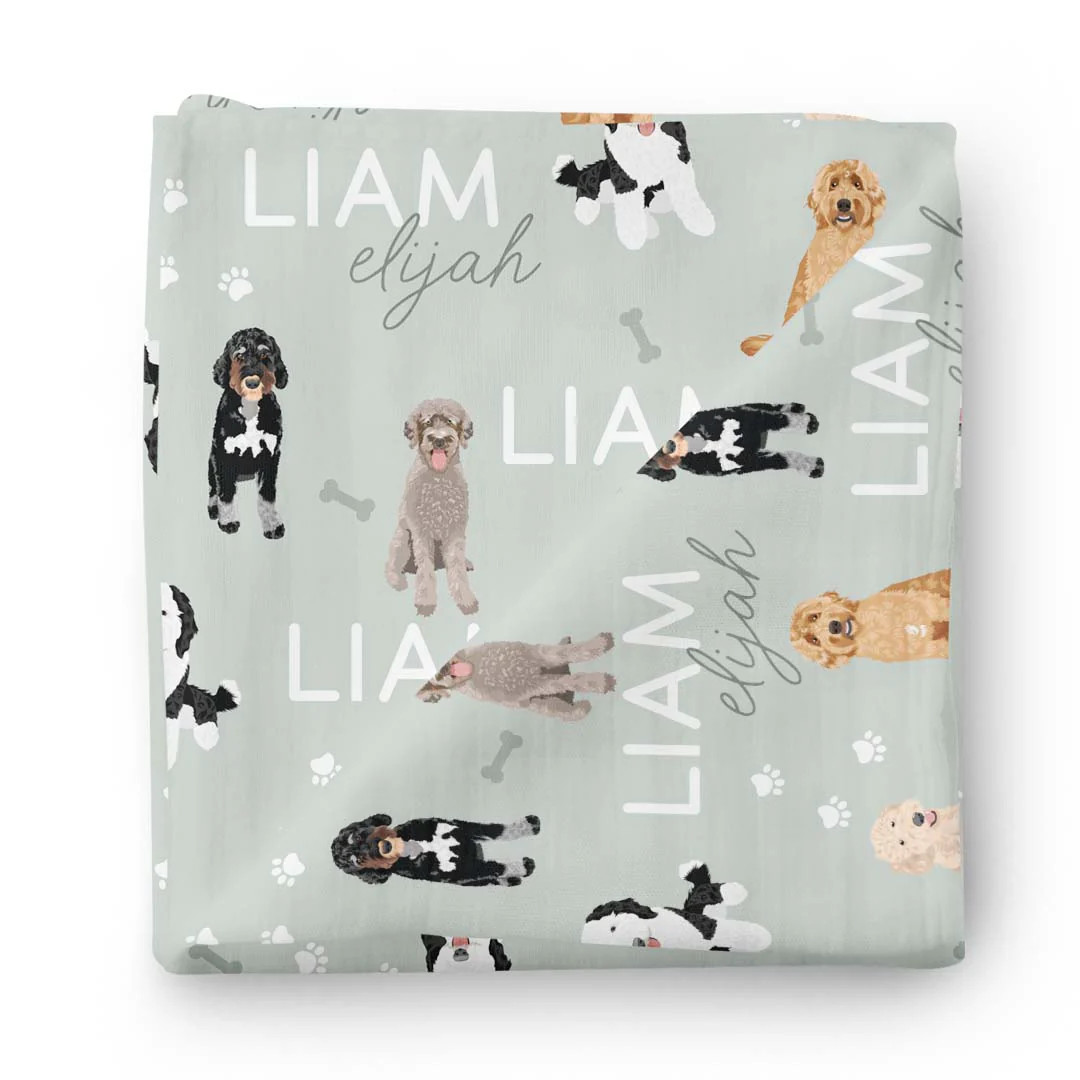Personalized Baby Name Swaddle Blanket | Doodles | Caden Lane