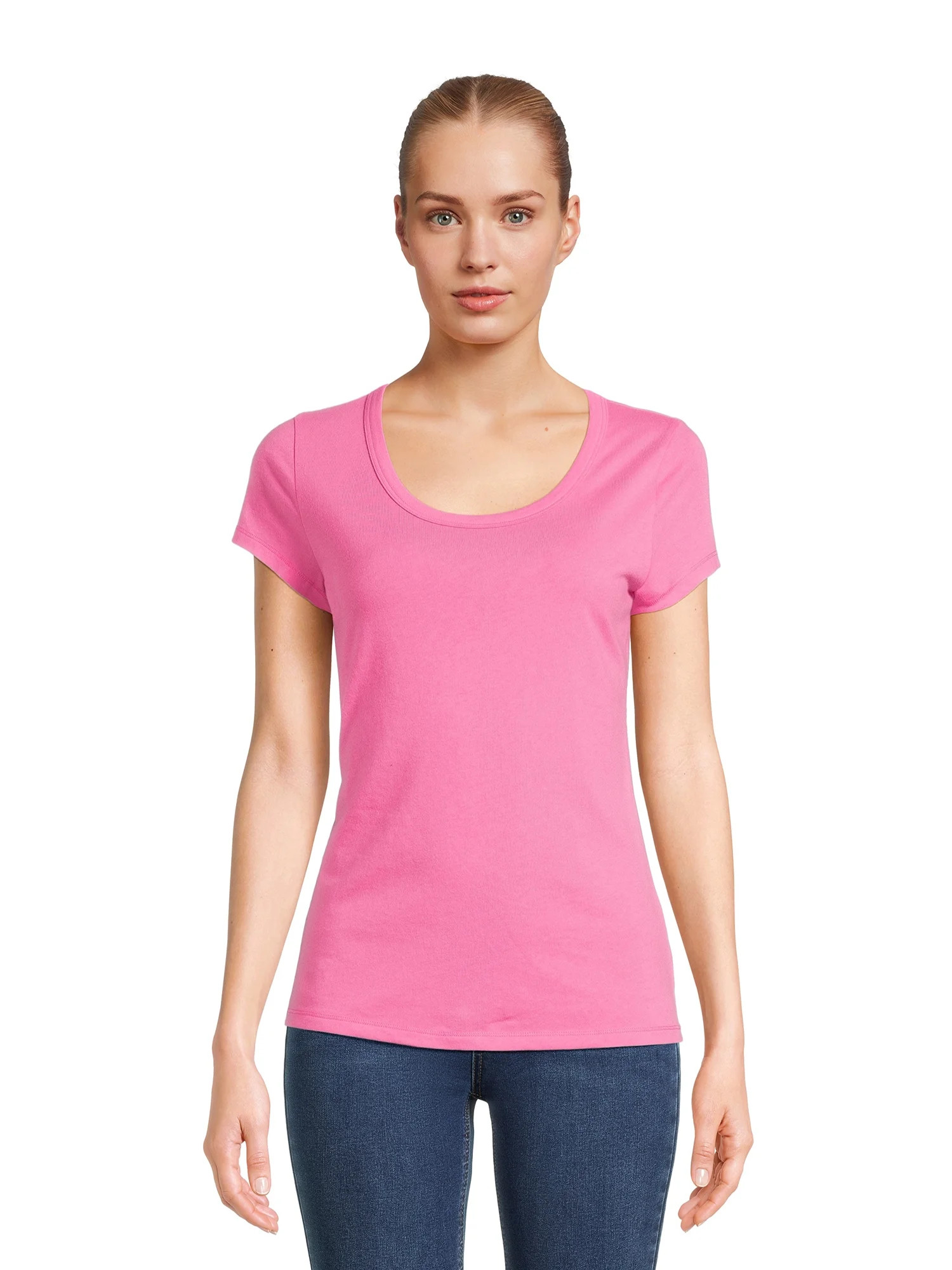 No Boundaries Juniors Scoop Neck T-Shirt with Short Sleeves, Sizes S-3X - Walmart.com | Walmart (US)