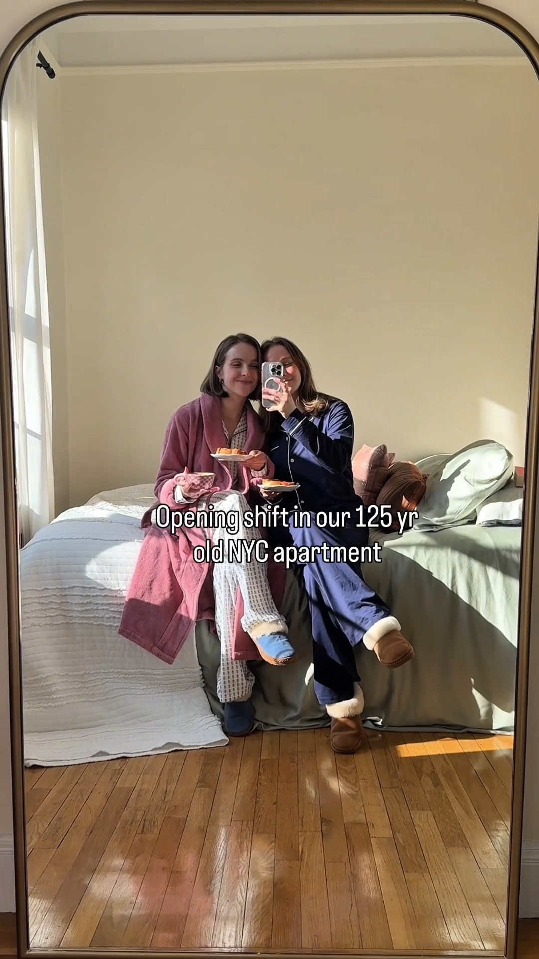 Comfy pajamas for a girls morning in. Wearing xs pajamas. Xs petite robe 

#LTKPetite #LTKmorningroutine