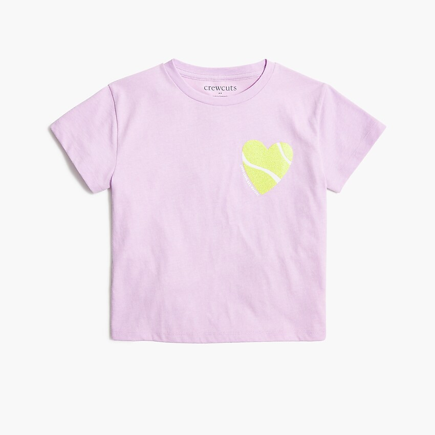 Factory: Girls' Tennis Heart Boxy-fit Graphic Tee For Girls | J.Crew Factory