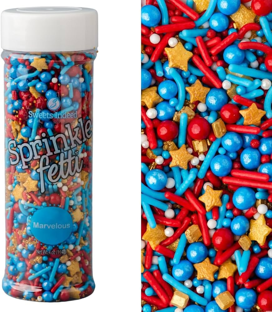 Sweets Indeed Sprinkles, Patriotic Edible Sprinkle Mix, Red Blue Gold, 4th of July, Perfect for C... | Amazon (US)