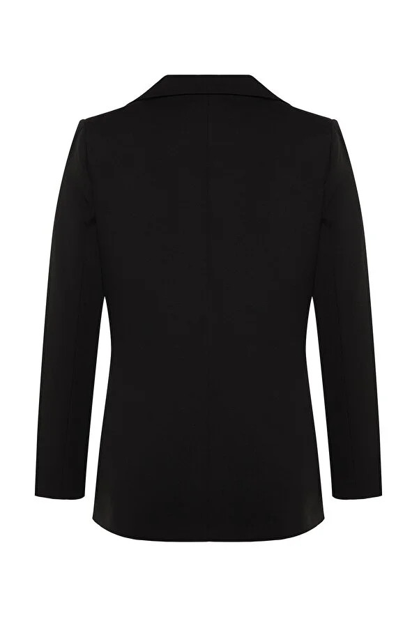 Anthrazitfarbene, geknöpfte, normale Blazerjacke – gefüttert, TWOAW21CE0264 | Trendyol DE