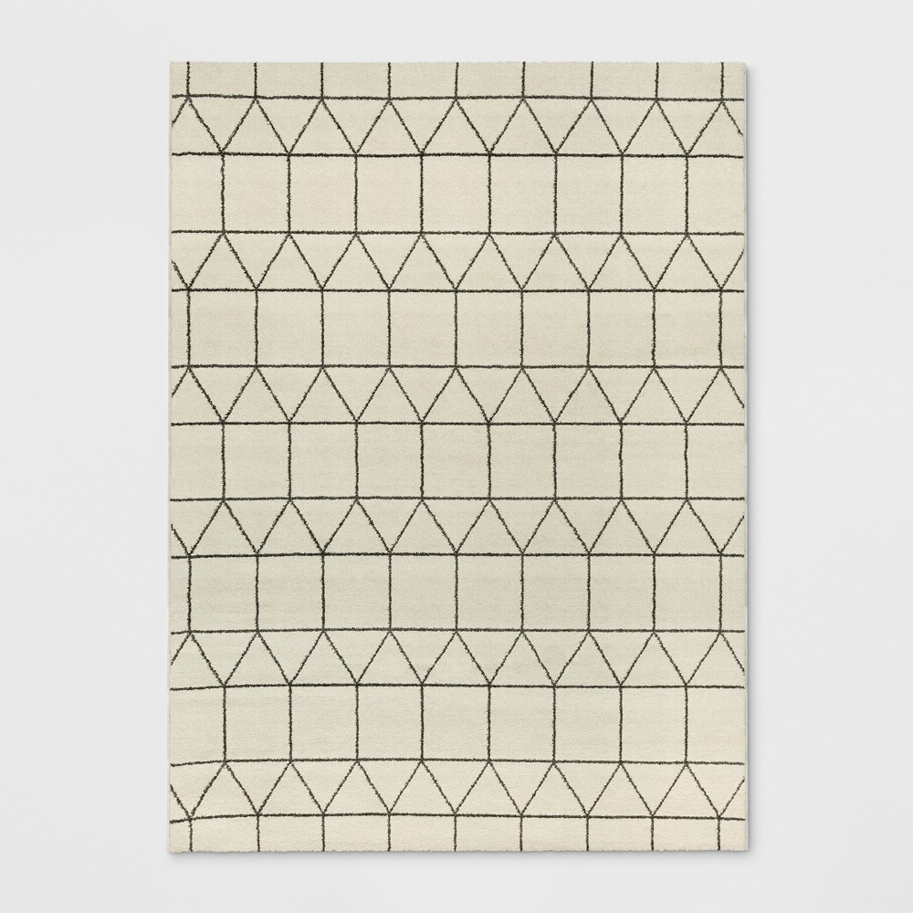 9'2""X12' Elle Linear Grid Woven Area Rug Cream - Project 62 | Target