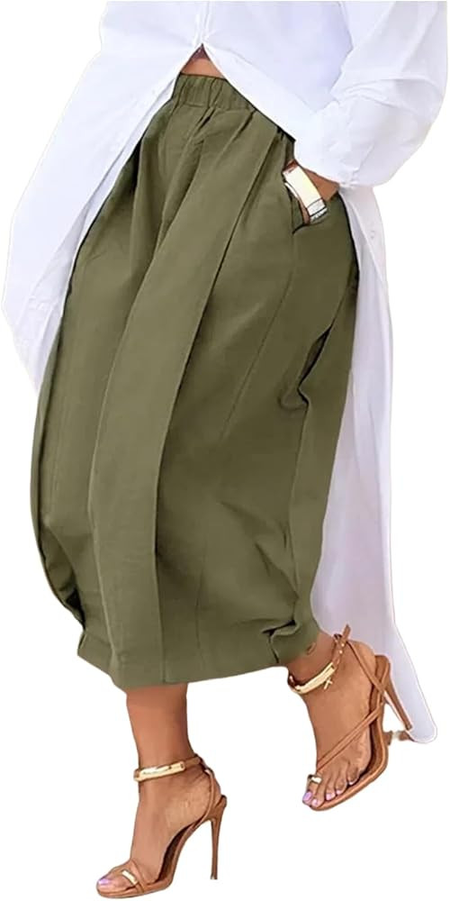 Womens High Waisted Wide Leg Pants Breathable & Lightweight for Casual Relaxed Fit Trousers for C... | Amazon (US)