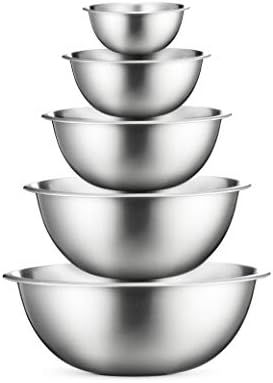 Stainless Steel Mixing Bowls (Set of 5) Stainless Steel Mixing Bowl Set - Easy To Clean, Nesting ... | Amazon (US)