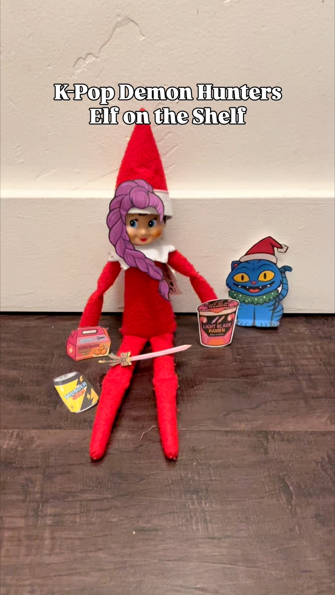 Our elf on the shelf dressed up as Mira, Rumi, and Zoey from K-Pop Demon Hunters! The printables I used made it so easy and fun. My kids loved it!

#LTKmomlife #LTKKids #LTKHoliday