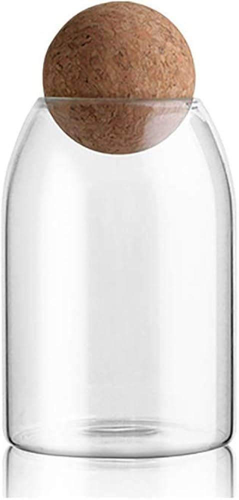 MOLFUJ 750ML/25Oz Glass Storage Container with Ball Cork, Cute Decorative Organizer Bottle Canist... | Amazon (US)