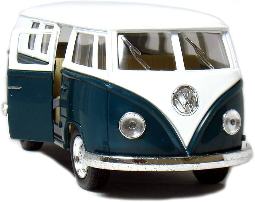 5in Die-cast 1962 VW Classic Bus 1/32 Scale (Green), Pull Back n Go Action.unisex | Amazon (US)