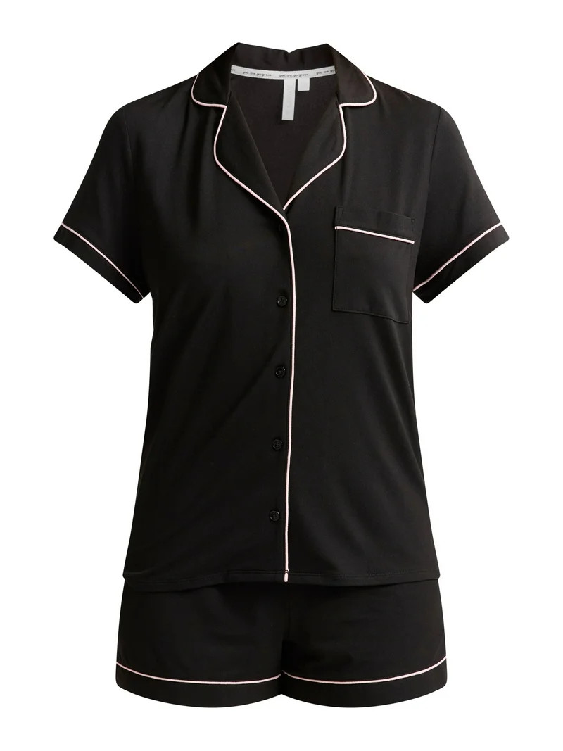 Joypsun Women's Dreamy Soft Collection Notch Collar Top and Shorts Pajama Set, 2-Piece, Sizes XS-... | Walmart (US)