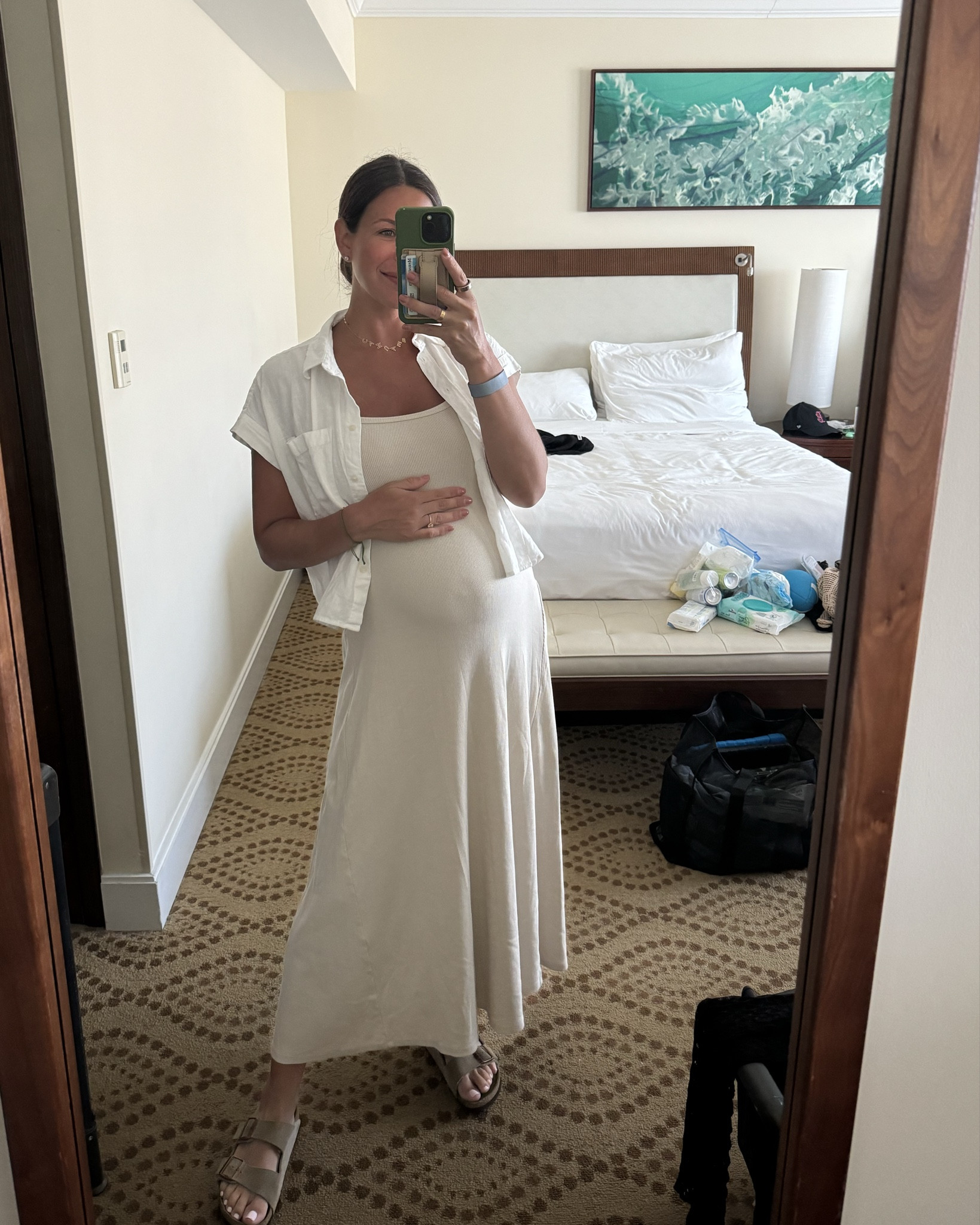 My favorite comfiest dress! Size xs (it runs roomy) over shirt size small , jacket is my favorite Jean jacket I’ve had forever size xs 

#LTKbump #LTKstyletip #LTKfamily