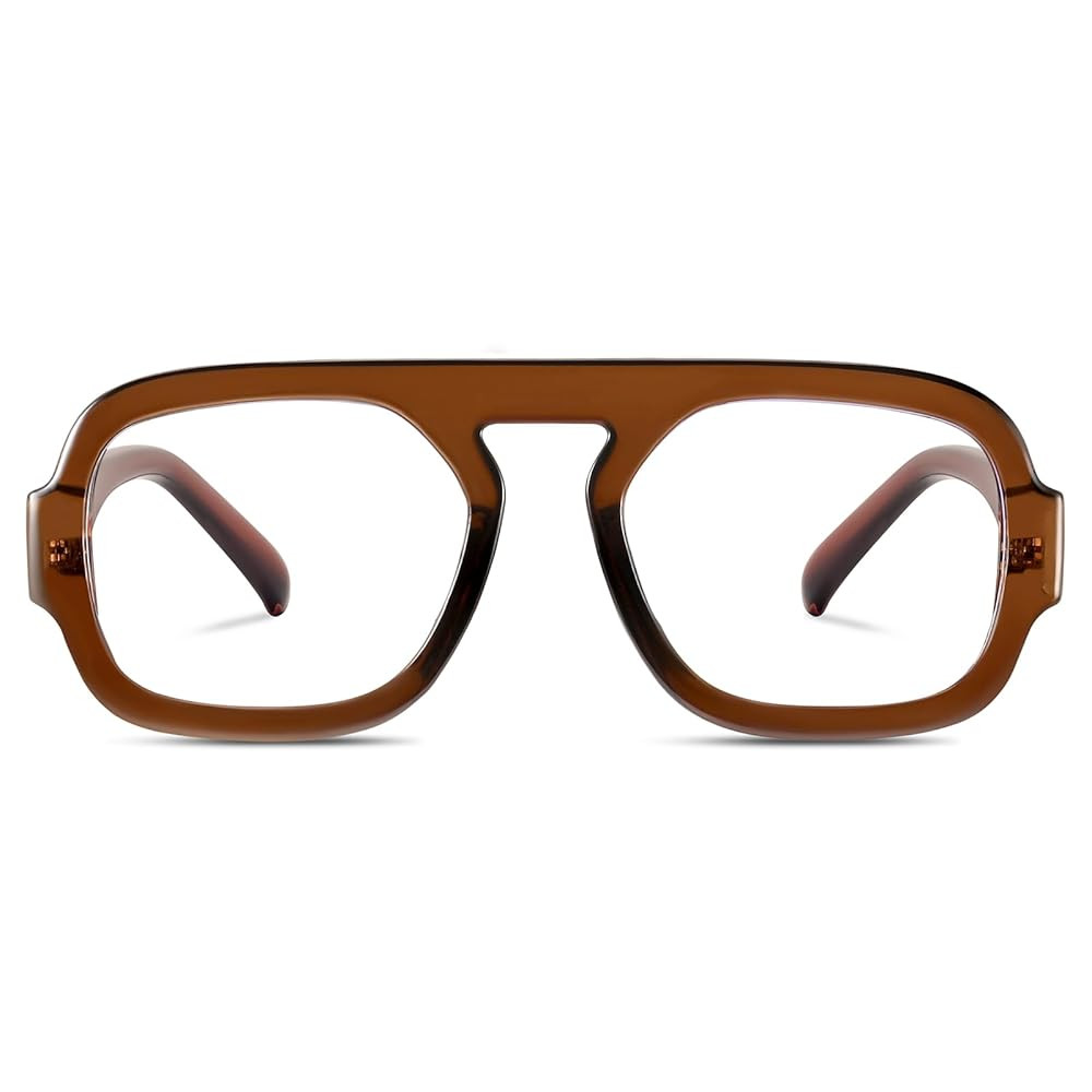 Aviator Blue Light Blocking Glasses for Women Men Square Flat Top Glasses Computer TV Eyeglasses ... | Amazon (US)