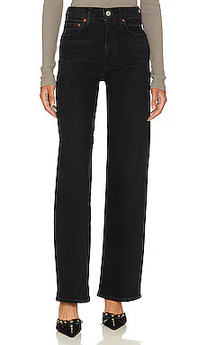 AGOLDE Harper Mid Rise Wide Straight in Hush from Revolve.com | Revolve Clothing (Global)