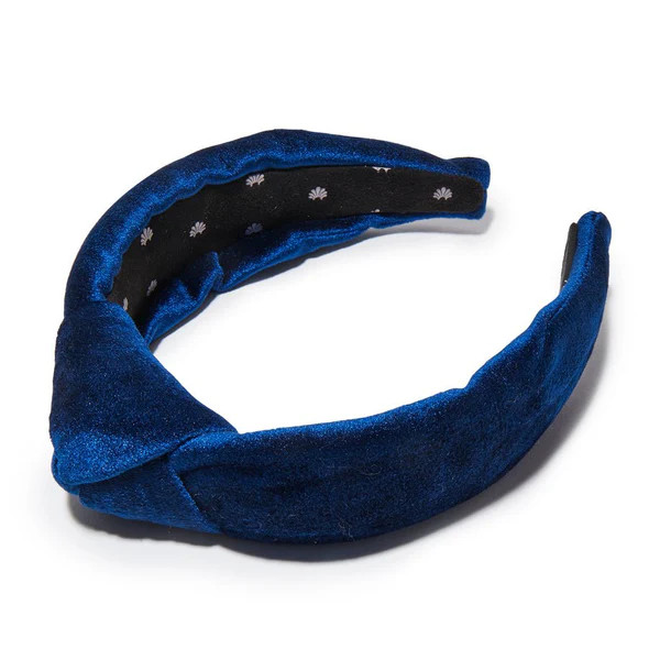 NAVY VELVET KNOTTED HEADBAND | LELE SADOUGHI