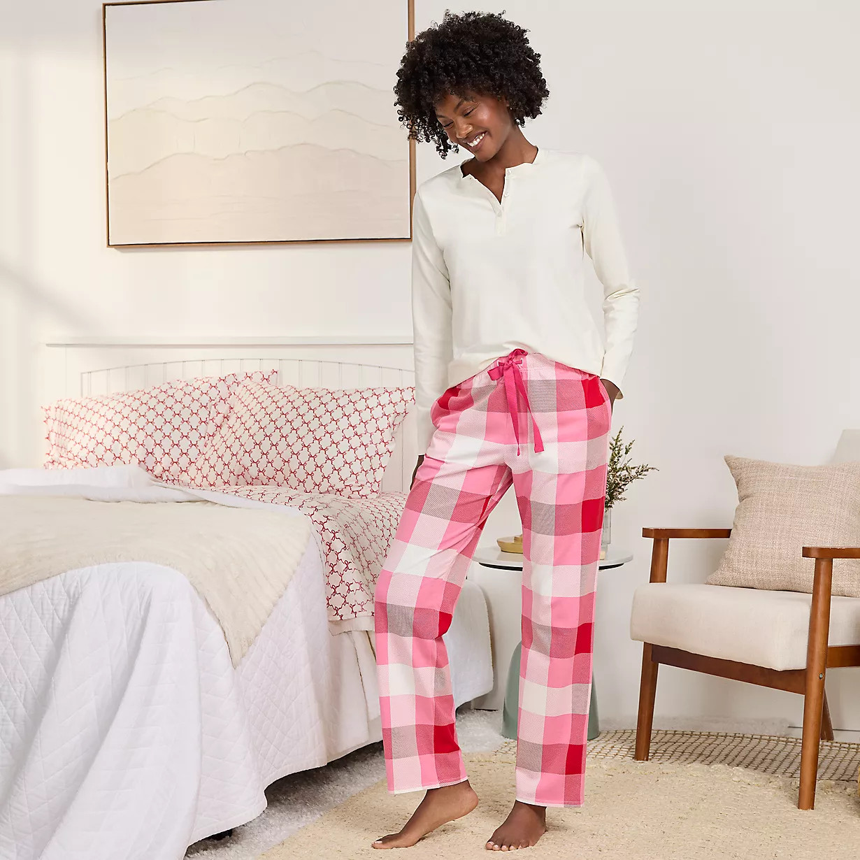 Women's Knit 2 Piece Pajama Set - Long Sleeve Top and Pants | Lands' End (US)
