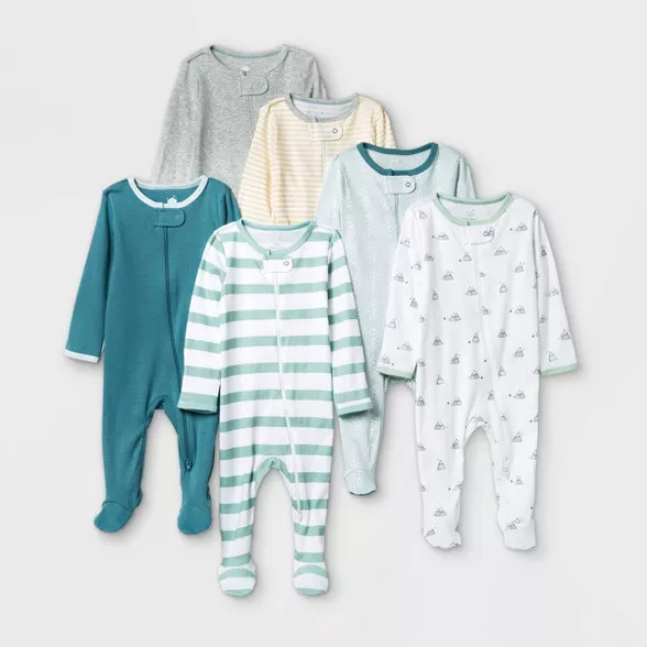 Baby Boys' 6pk Sleep N' Play - Cloud Island™ Green | Target