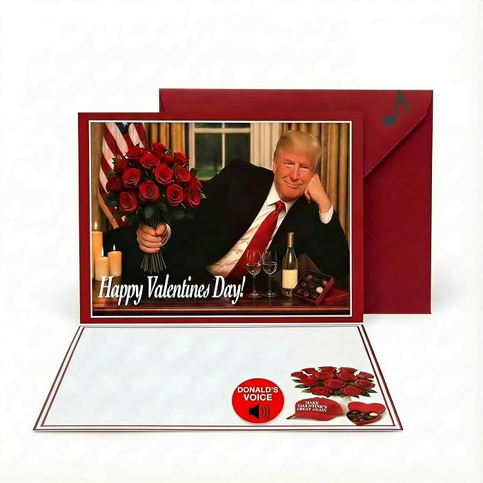 Funny Trump Valentines Card - Make Love Great Again - Valentines Day Card with Red Roses and Wine... | Amazon (US)