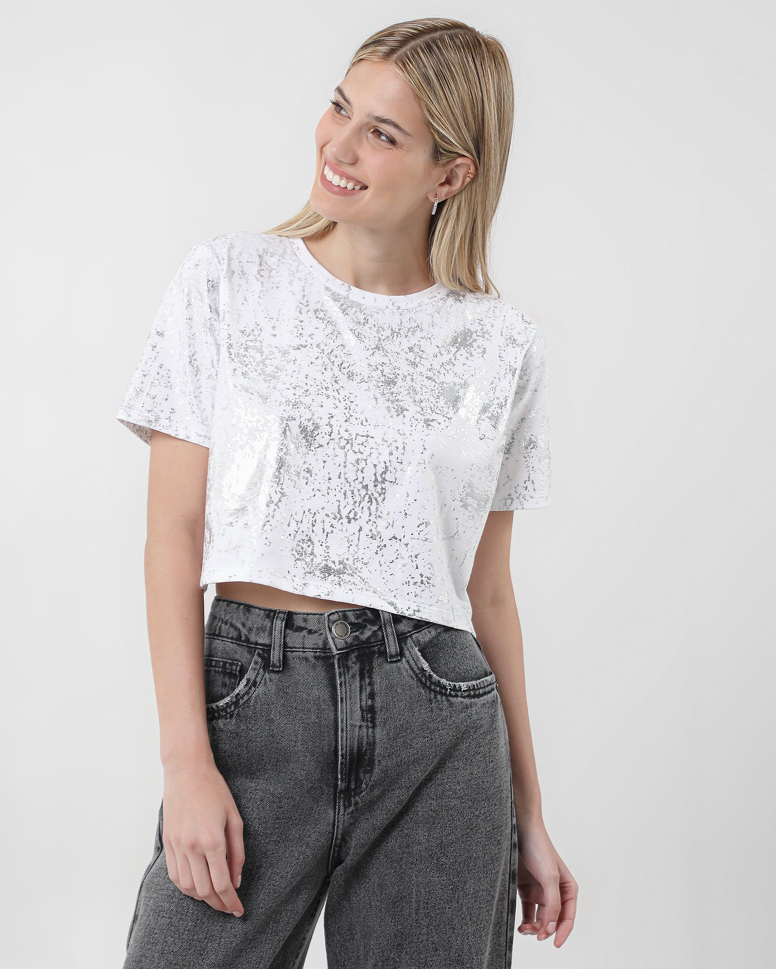 Camiseta cropped metalizada branca | Pool by Riachuelo | Riachuelo (BR)