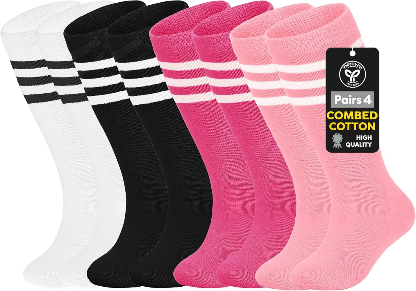 YMYDYFC Toddler Soccer Socks 4 Pack Girls Soccer Sock For Youth Baseball Softball Tee-ball Knee H... | Amazon (US)