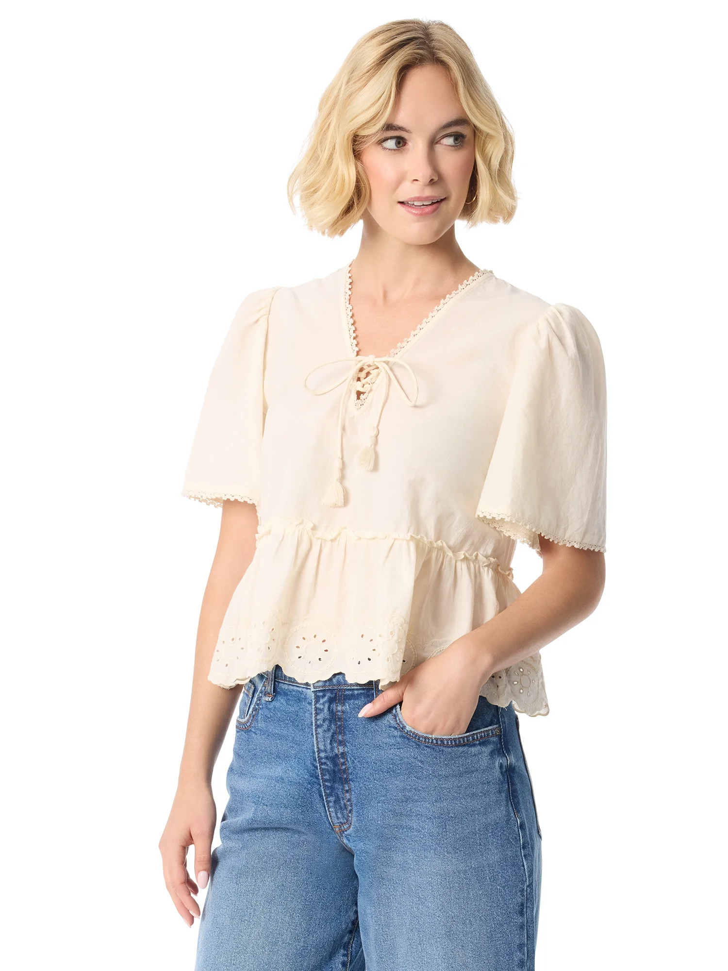 Jessica Simpson Women's Willow Embroidery Blouse, Sizes XS-XL - Walmart.com | Walmart (US)