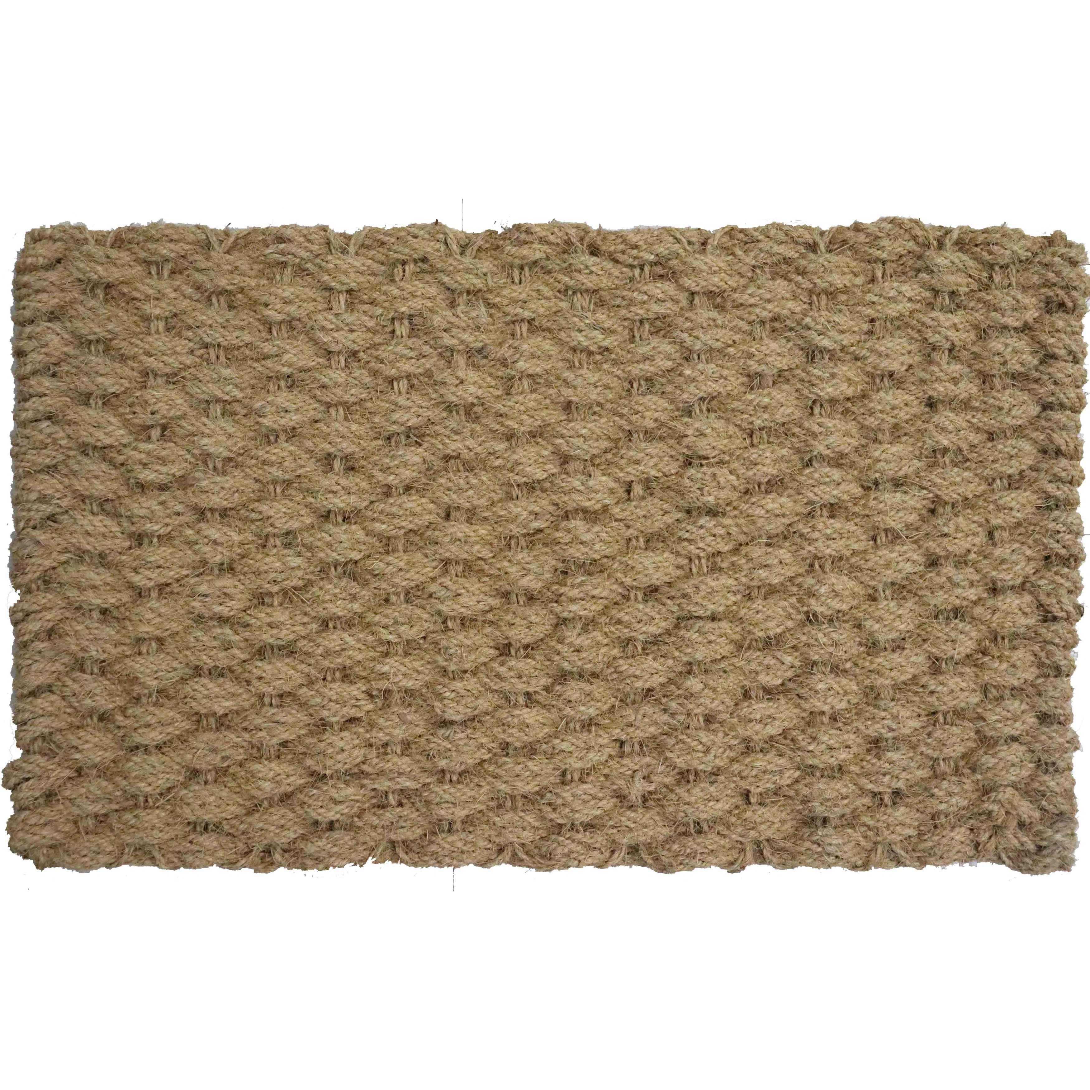 Coco Coir Doormat with Braided Rope Design Decorative and Durable Natural Coconut Fibre Floor Mat... | Wayfair North America
