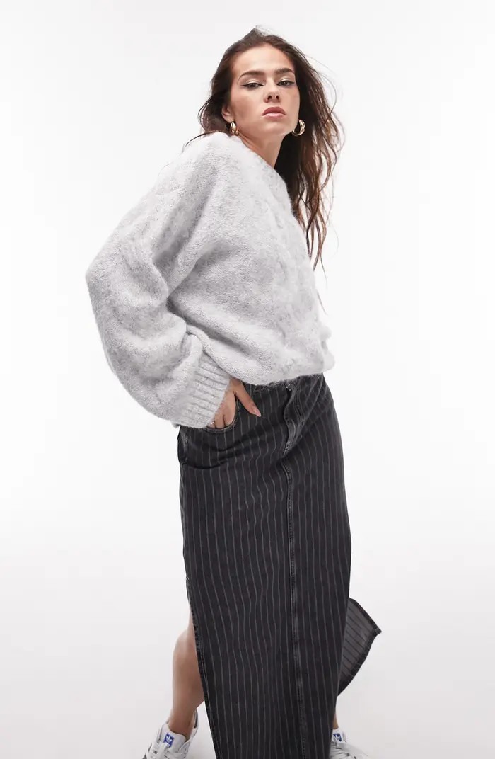 Two-Tone Cable Knit Sweater | Nordstrom