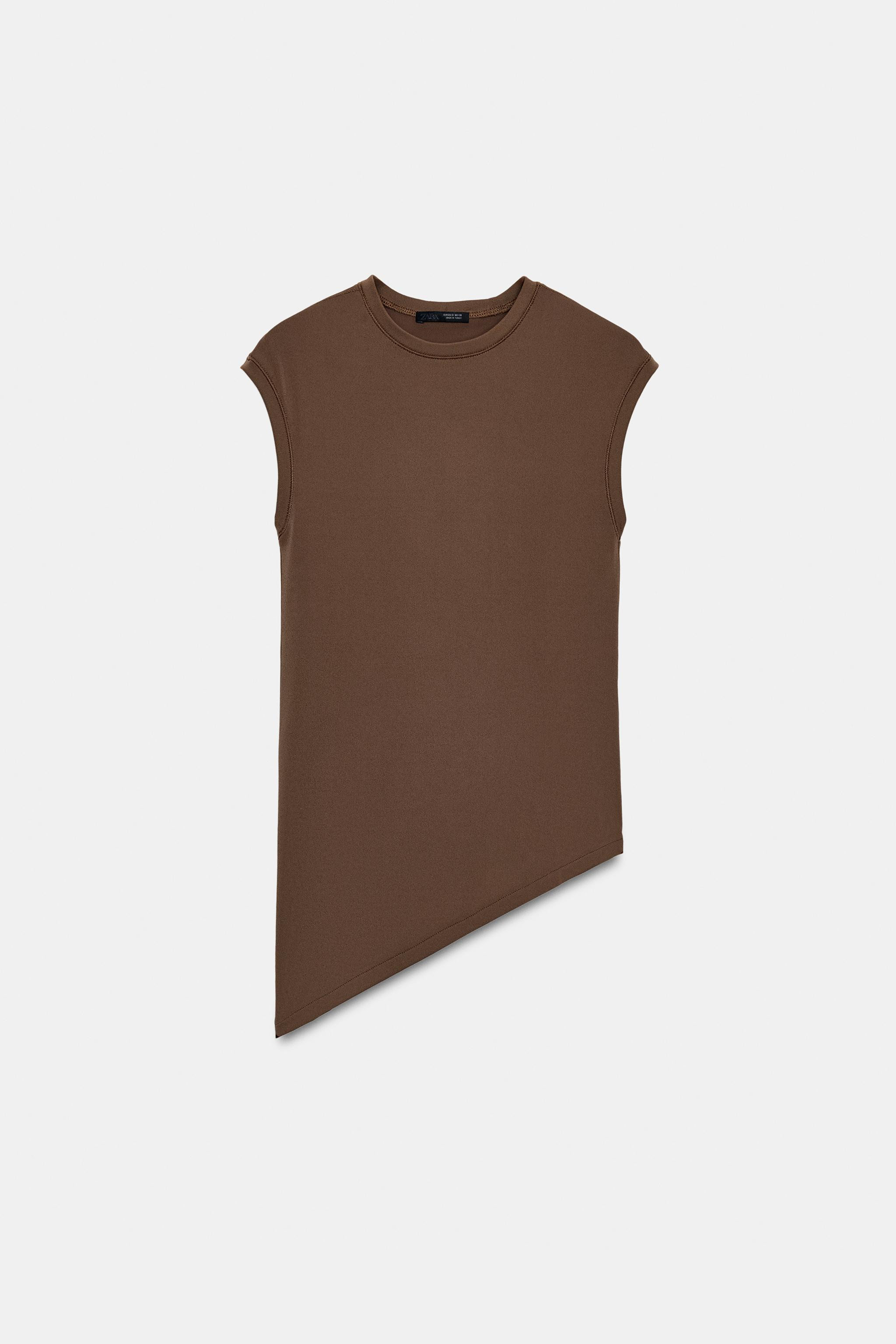 ASYMMETRIC SLEEVELESS T-SHIRT | Zara US