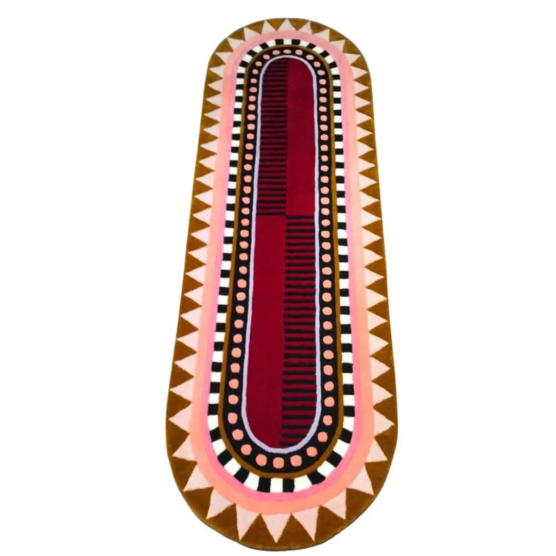 Handmade Wool Runner Rug: Geometric Abstract, Multicolor Kitchen Rug | Etsy (US)