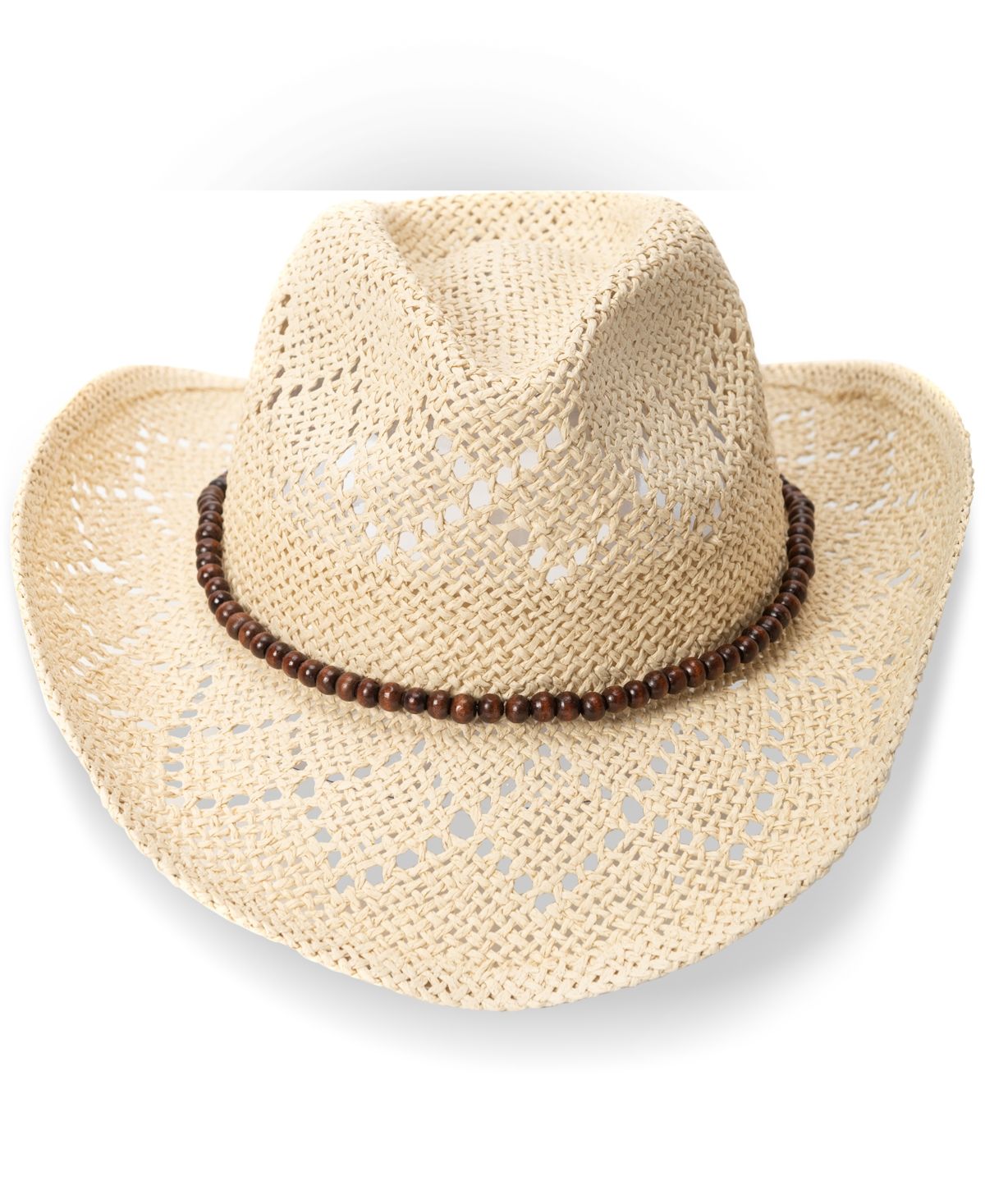 Inc International Concepts Bead-Trim Open-Weave Cowgirl Hat, Created for Macy's | Macys (US)