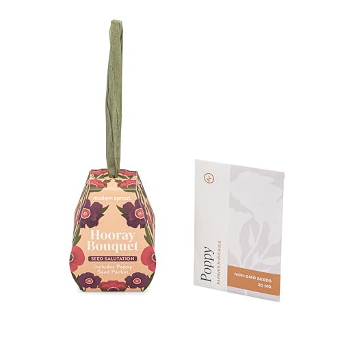 Modern Sprout Seed Salutations - Garden Seed Packet Gift Tag/Ornament - Non-GMO Poppy Seeds for Planting Indoor & Outdoor - Easter Basket Essentials - Unique Gardening Gifts - 12 Pack(Hooray Bouquet) | Amazon (US)