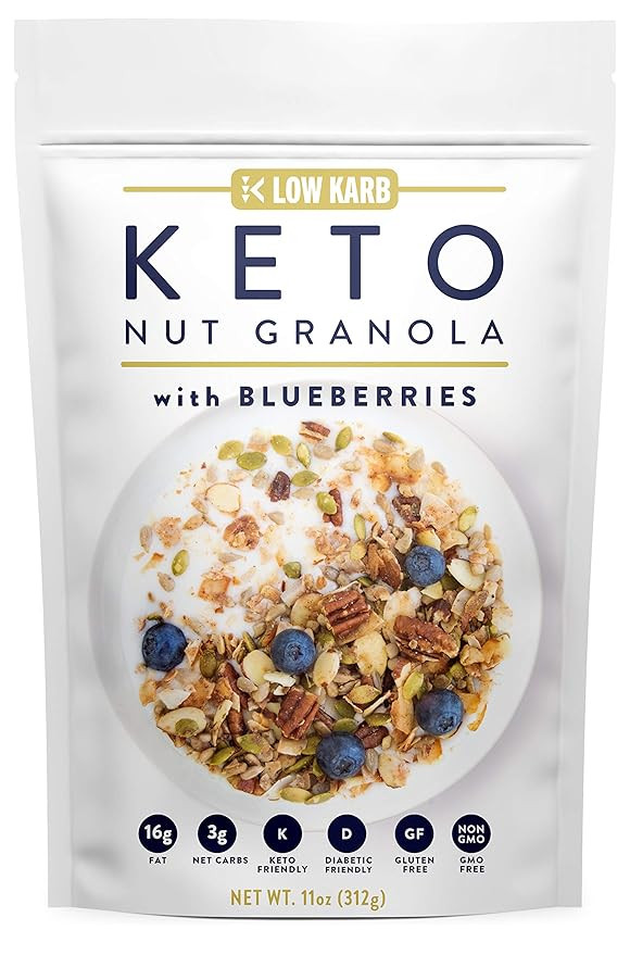 Low Karb - Keto Blueberry Nut Granola Healthy Breakfast Cereal - Low Carb Snacks & Food - 3g Net ... | Amazon (US)