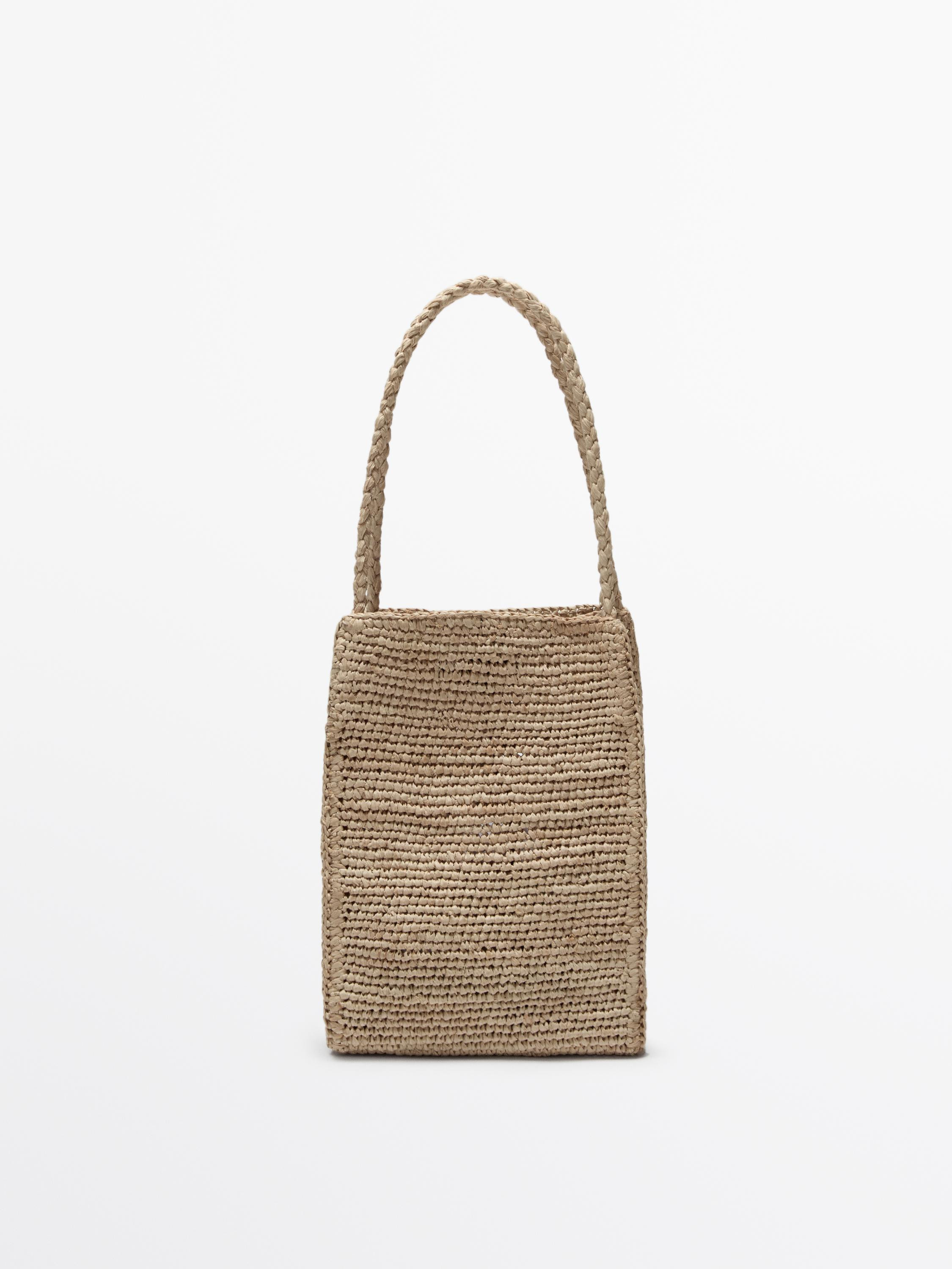 Natural raffia bucket bag | Massimo Dutti US