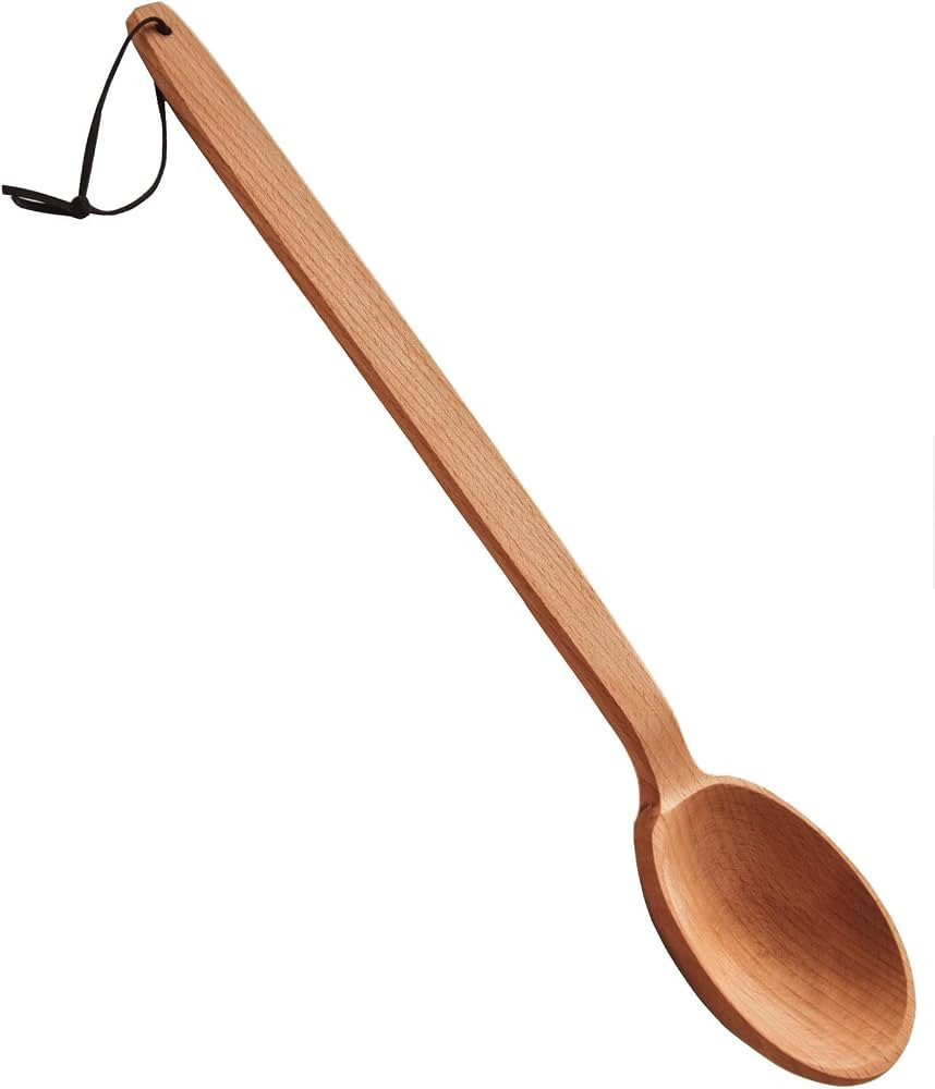ECOSALL Heavy Duty Large Wooden Spoon 18-inch, Long Handle Cooking Tool With a Scoop. Nonstick Bi... | Amazon (US)