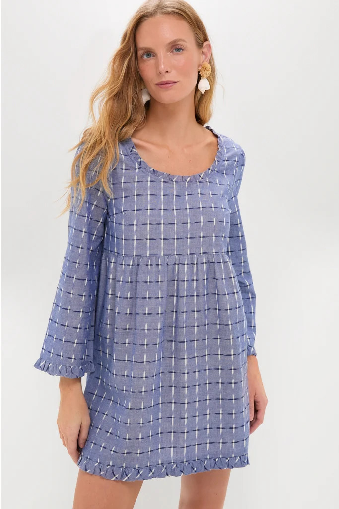Azure Ikat Embroidered Clara Dress | Tuckernuck (US)