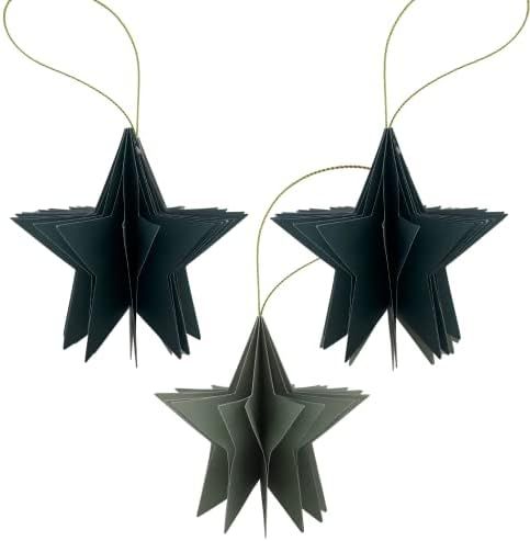 Amazon.com: Small Paper Star Christmas Tree Ornaments, Magnetic Hanging Honeycomb Decorations, Cu... | Amazon (US)
