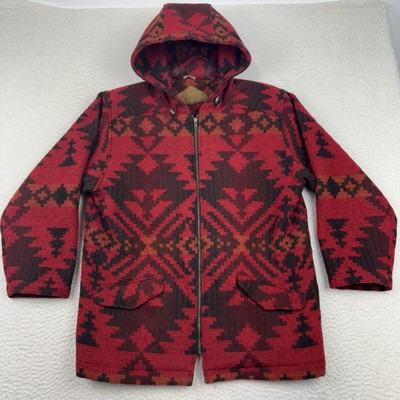 Vintage Woolrich Wool Coat Aztec Southwest Blanket Style Hooded Zip Medium USA  | eBay | eBay US