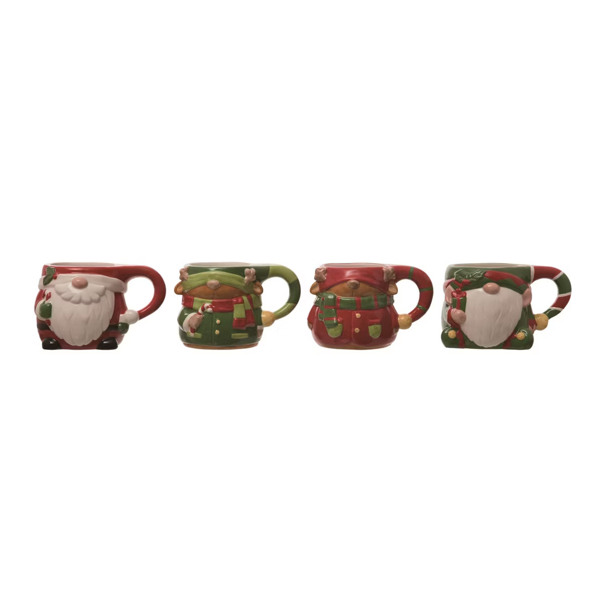 Transpac Christmas Ceramic Christmas Gnome Character Mug Set of 4 Christmas Home Decorations | Target