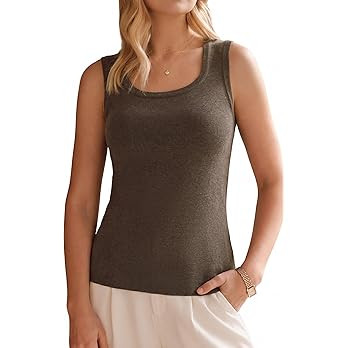 Arach&Cloz Women's Sweater Vests Square Neck Spring Summer Basic Slim Fitted Tank Tops 2026 | Amazon (US)