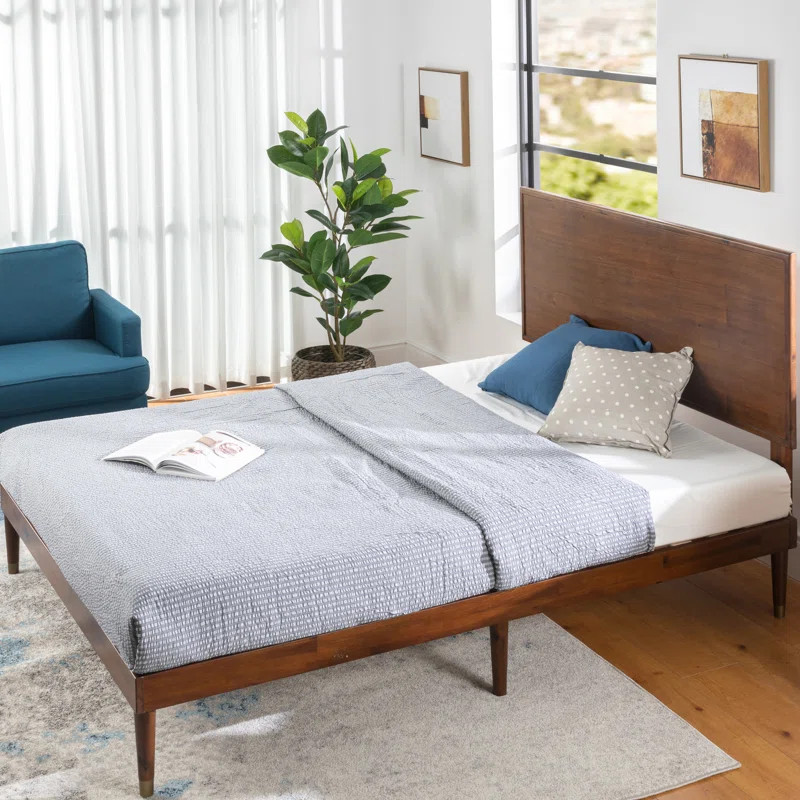 George Oliver Buhr Contemporary Modern Wood Platform Bed with Adjustable Headboard & Reviews | Wa... | Wayfair North America