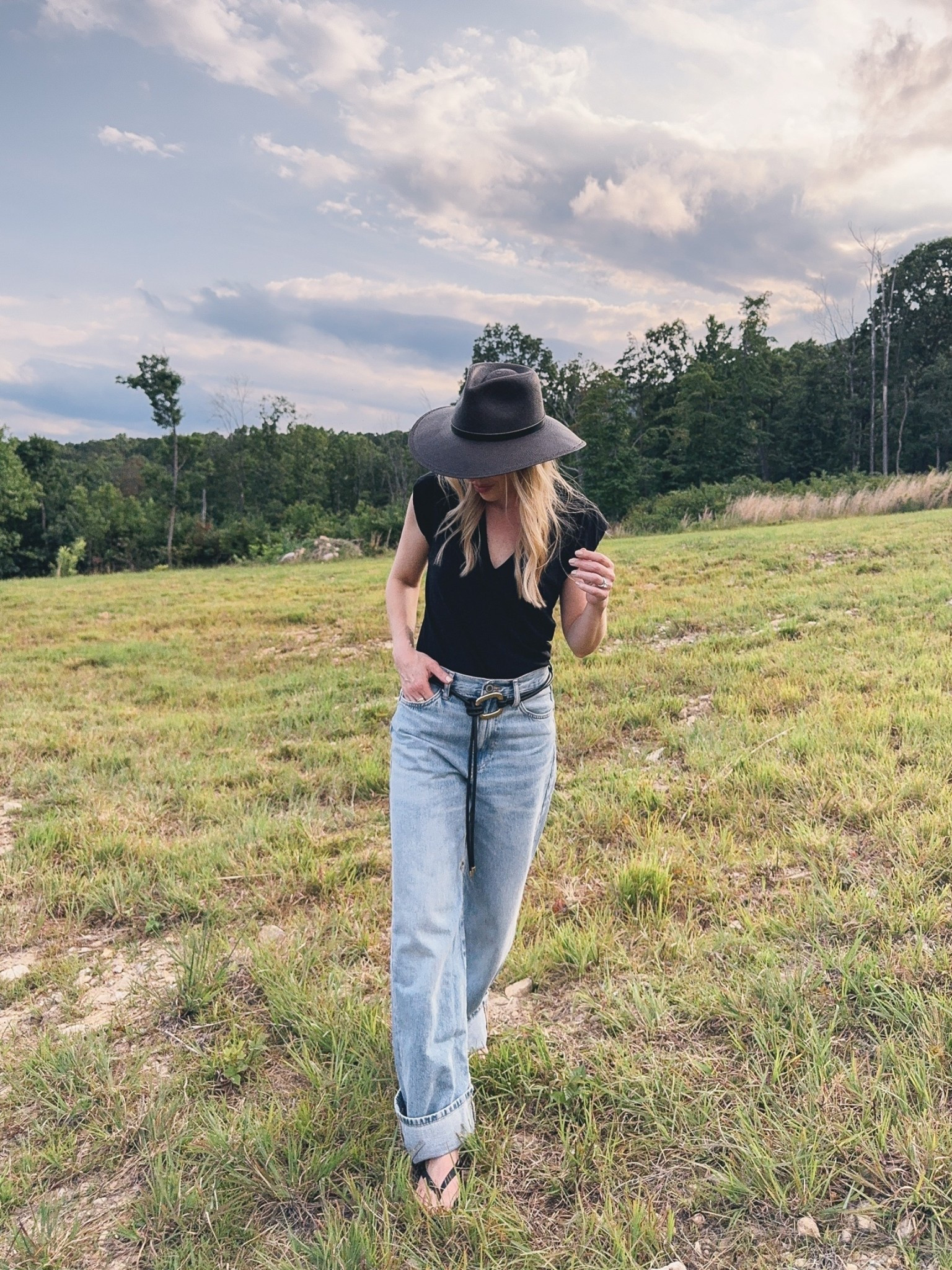 Casual summer outfit, country concert, @Zara baggy cuffed jeans, @Janessa Leone straw hat

#LTKSeasonal #LTKOver40 #LTKSaleAlert