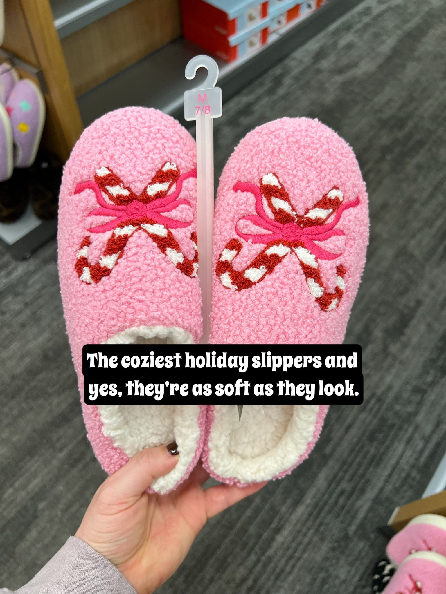 Holiday slippers and they are pink! 

#LTKFindsUnder50 #LTKHoliday #LTKSeasonal