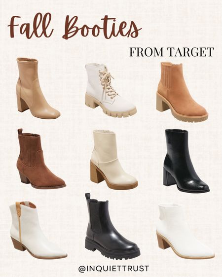Check out these different styles of fall booties from Target! Their off-white combat boots, black chelsea boots, and their off-white western boots are some of my top faves! 

Target finds, Target faves, Target Deal Days, Target Sale, Women’s fashion, women’s fashion essentials, women’s fashion must-haves, Fall fashion, Fall outfit, fall must-haves, Fall favorites, Women's booties, women's footwear, fall booties, fall essentials

#LTKstyletip #LTKshoecrush #LTKSeasonal