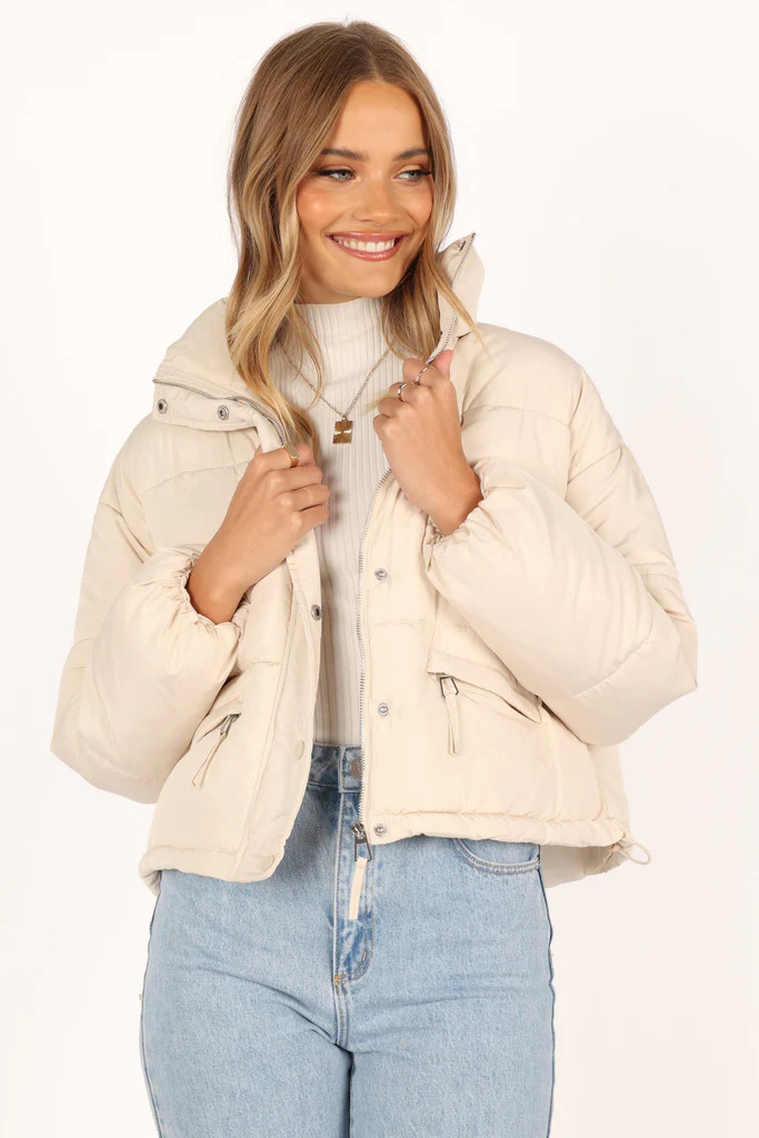 Abigail Puffer Jacket - Cream | Petal & Pup (US)