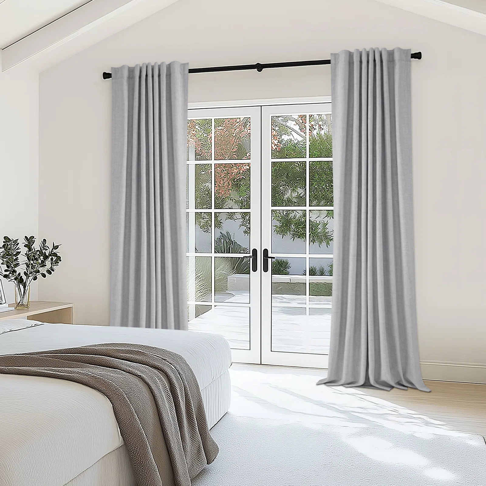 Ailey 100% Blackout Linen Textured Curtains Solid Thermal Insulated  Drapes for Bedroom Living Ro... | Wayfair North America