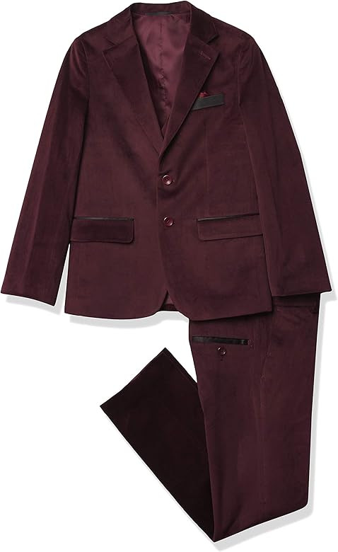 Isaac Mizrahi Boys' Slim Fit 3 Piece Velvet Suit | Amazon (US)