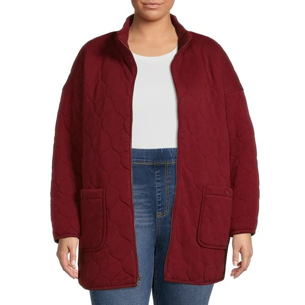 Time and Tru Women's and Plus Onion Quilted Boyfriend Jacket - Walmart.com | Walmart (US)