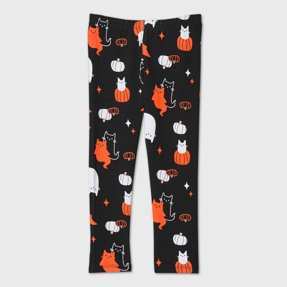 Toddler Girls' Halloween Print Leggings - Cat & Jack™ Black | Target