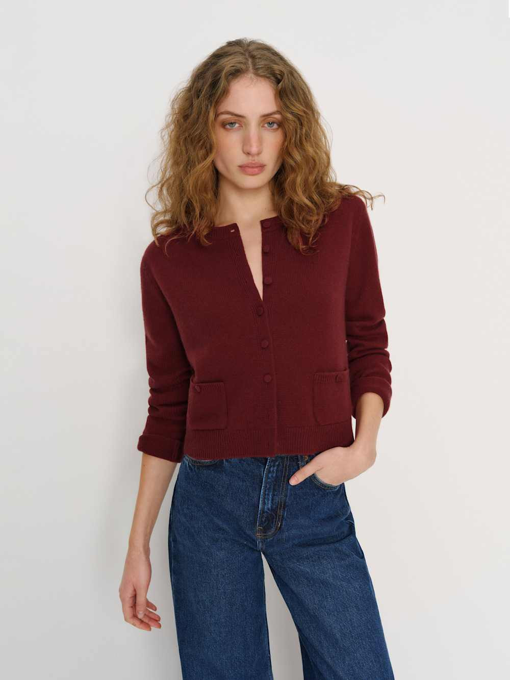 Clara Cashmere Crew Cardigan | Reformation (Global)