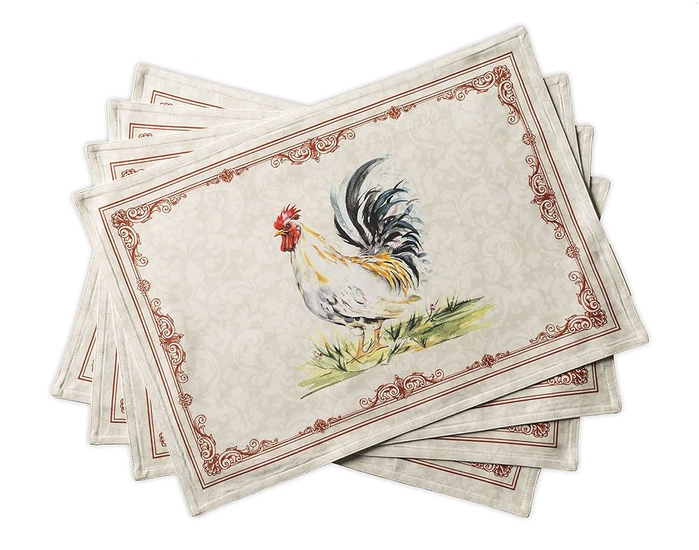 Maison d' Hermine Placemats Set of 4 100% Cotton Washable Cloth Place Mats, Reusable Table Mats f... | Amazon (US)